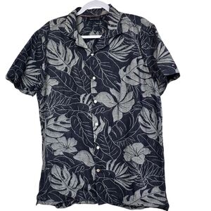 Tommy Hilfiger Botanical Print Short Sleeve Button Down Shirt Men’s Large